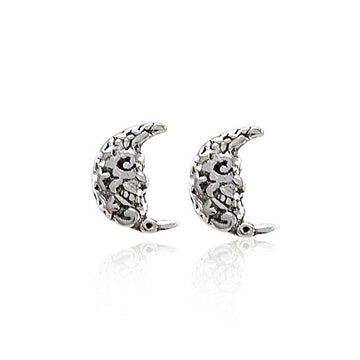 Skull Crescent Moon Post Earrings TER1050 - Jewelry
